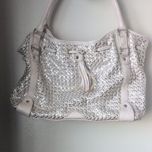 White Woven Handbag